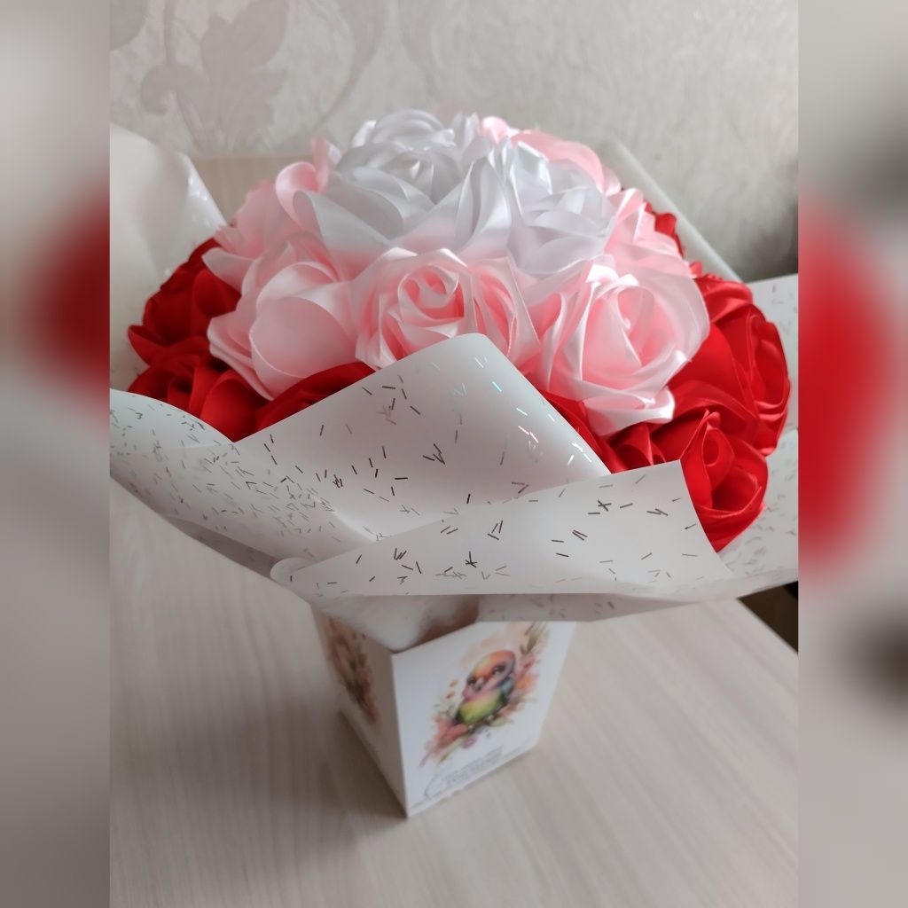 Букет из лент ручная работа