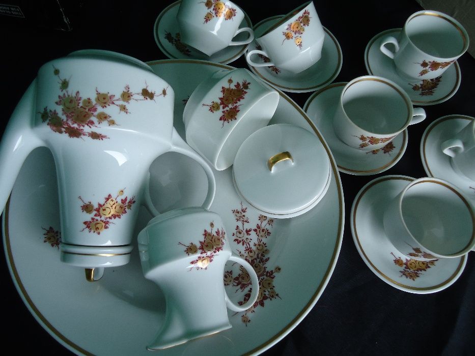 Раритет Made in GDR Кофейный сервиз из костяного фарфора 1980-х годов