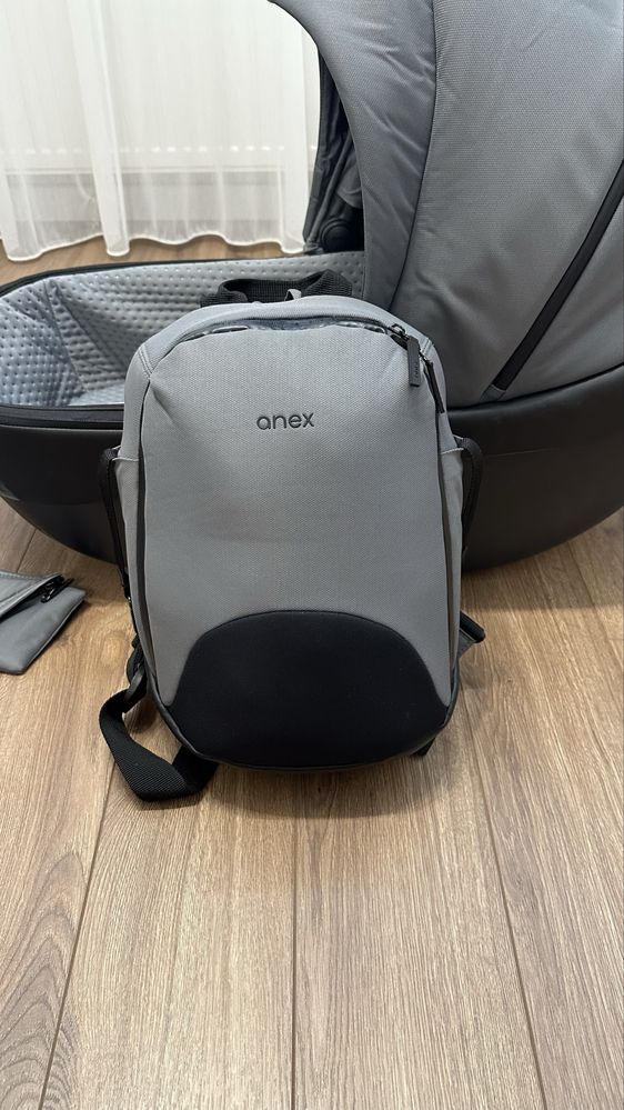 Коляска 3 в 1 Anex m type серого цвета в комлекте с автолюлькой anex