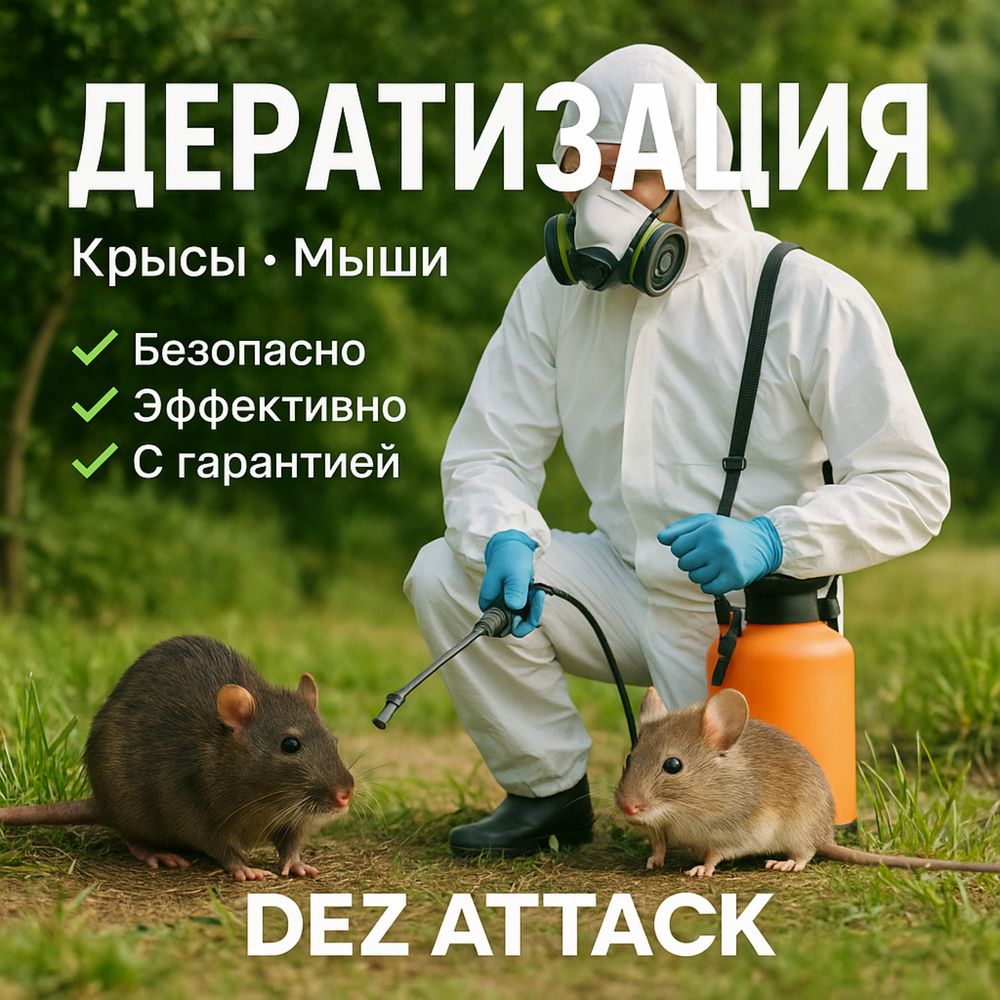 Уничтожение крыс и мышей Дератизация с Гарантией