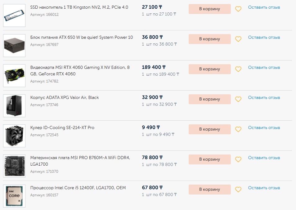 Игровой компьютер rtx 4060