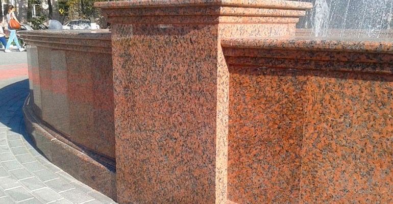 Гранит красный Жельтау 11 плитка, ступени, подоконники.
