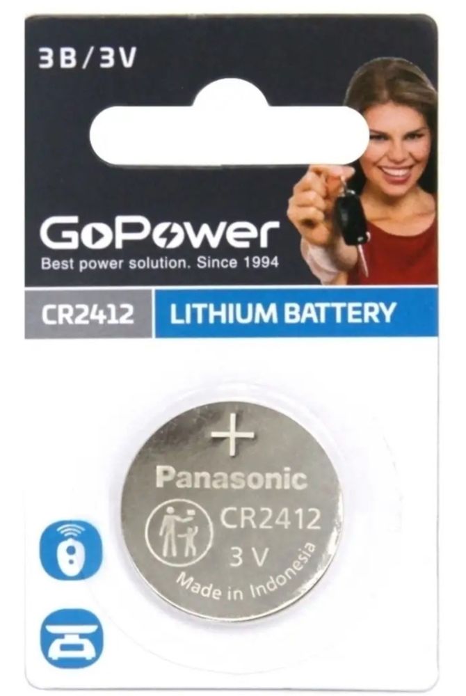 Батарейка CR2412 GoPower 1 шт