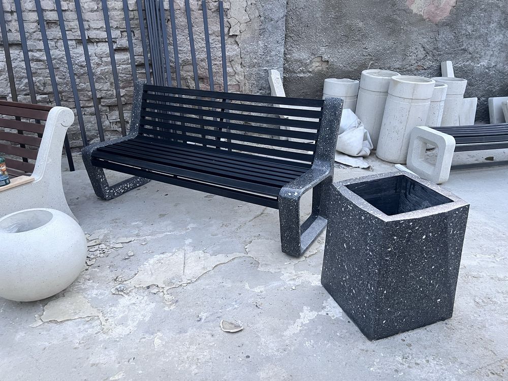 Уличные изделия из композитного мрамора Скамейки Урны Скамейка Урна