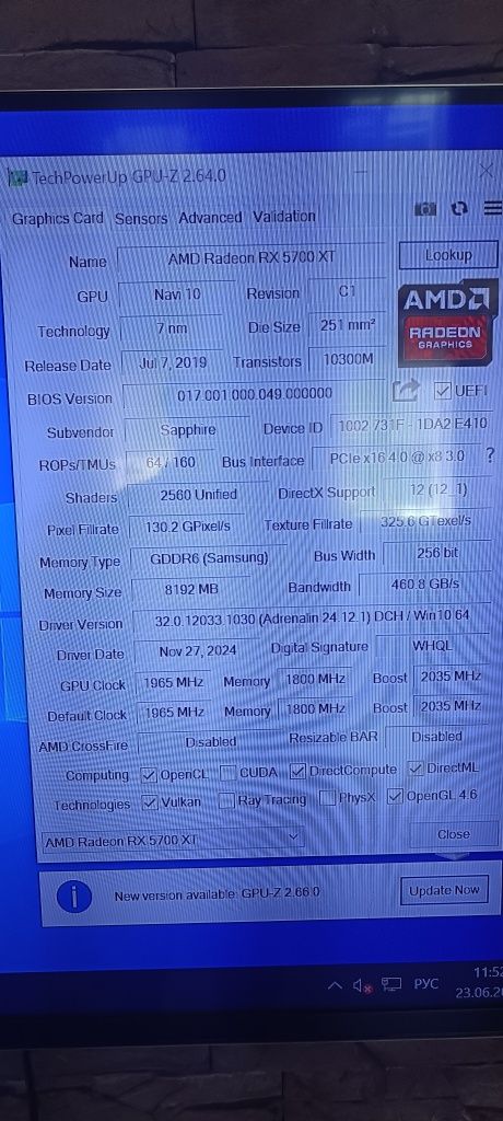 Rx 5700xt sapphire nitro SE
