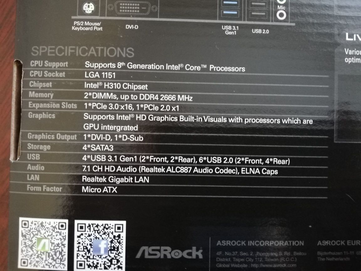 Продам материнскую плату ASRock H310CM-DVS за 18000 тг.
