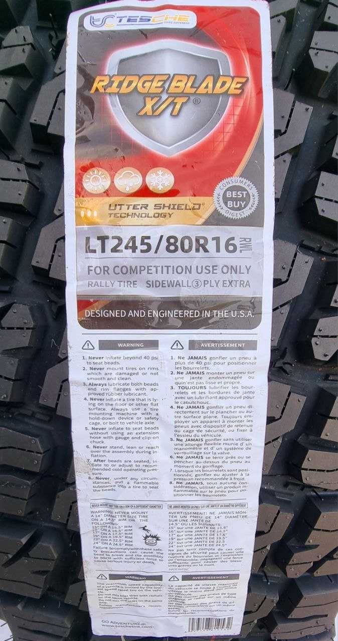 LT245/80R16 120/117S 10PR  — TESCHE RIDGE BLADE X/T