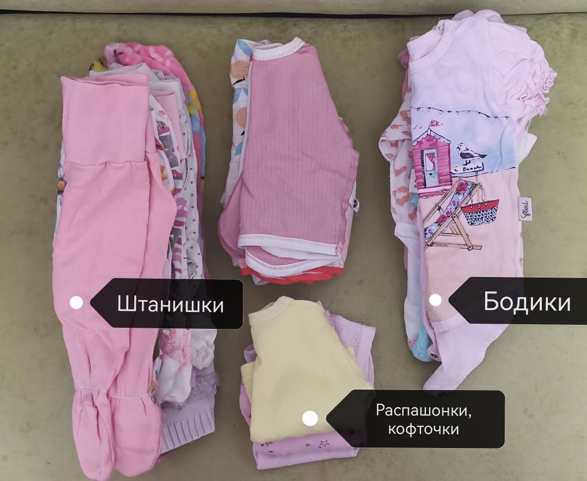Детские вещи для девочки от 0 до 6 месяцев.