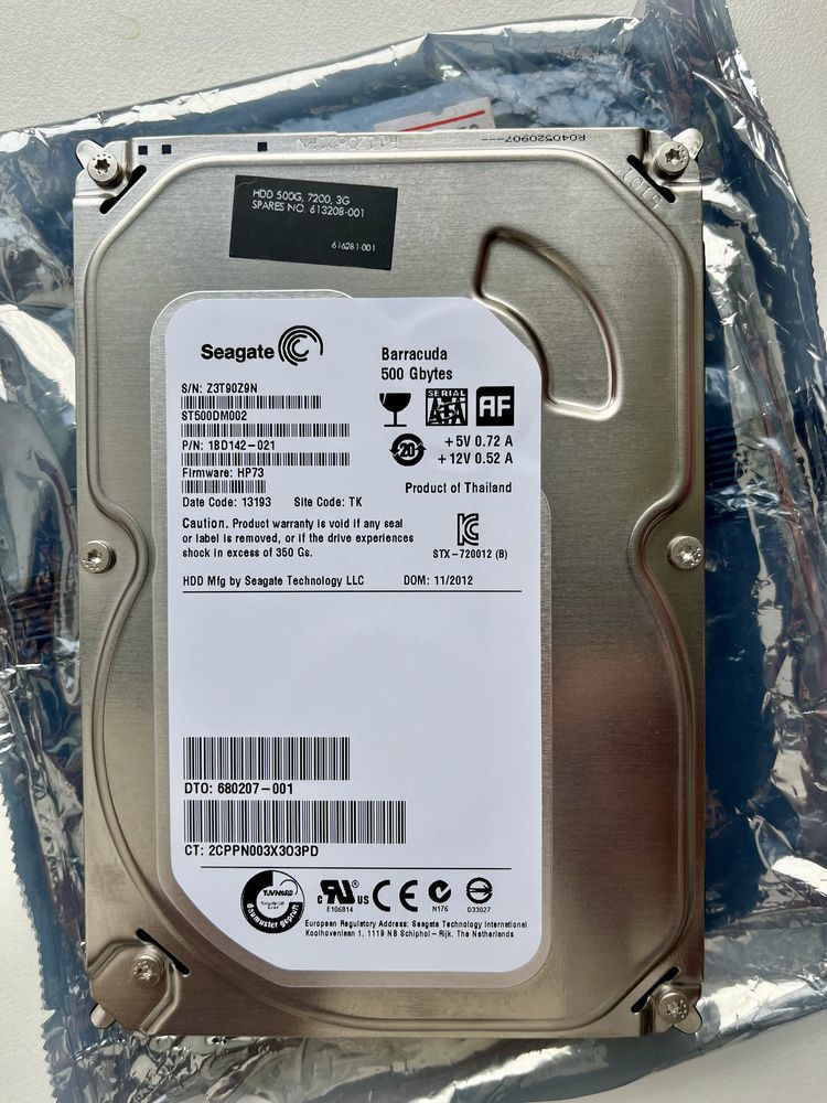 Seagate Barracuda 500 Gbytes HDD 500G, 7200, 3G