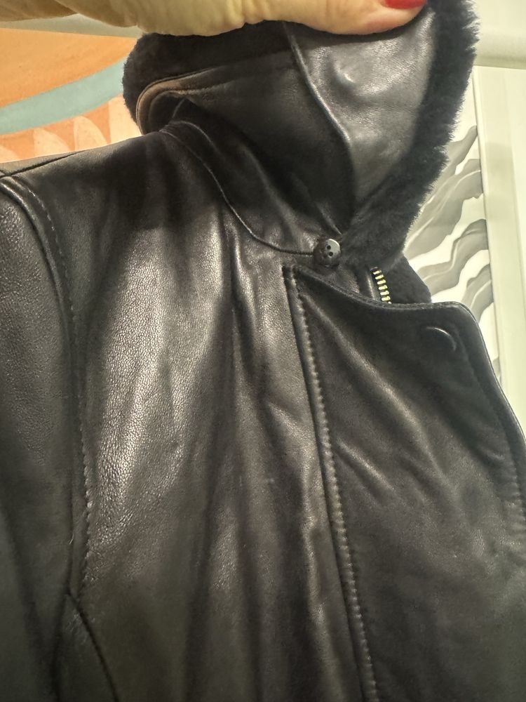 Куртка кожа massimo dutti