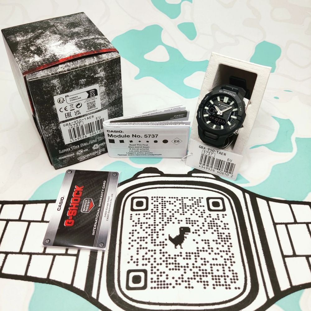 Наручные часы Casio G-Shock шагомер GBA-950-1A блютус