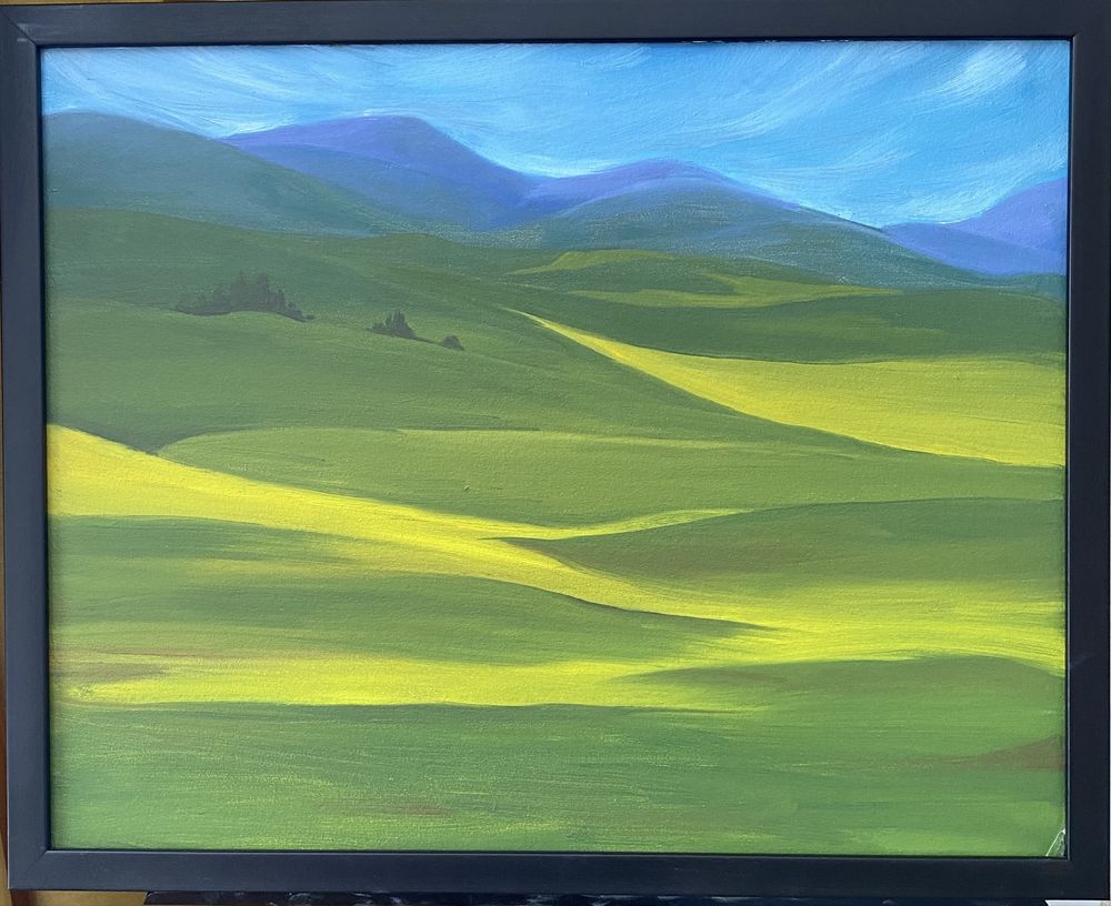 Картина маслом «По дороге в Алтай». 50*40 см , картина в раме
