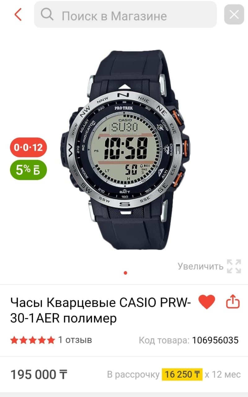 Часы Casio Pro trek PRW 30-1AER