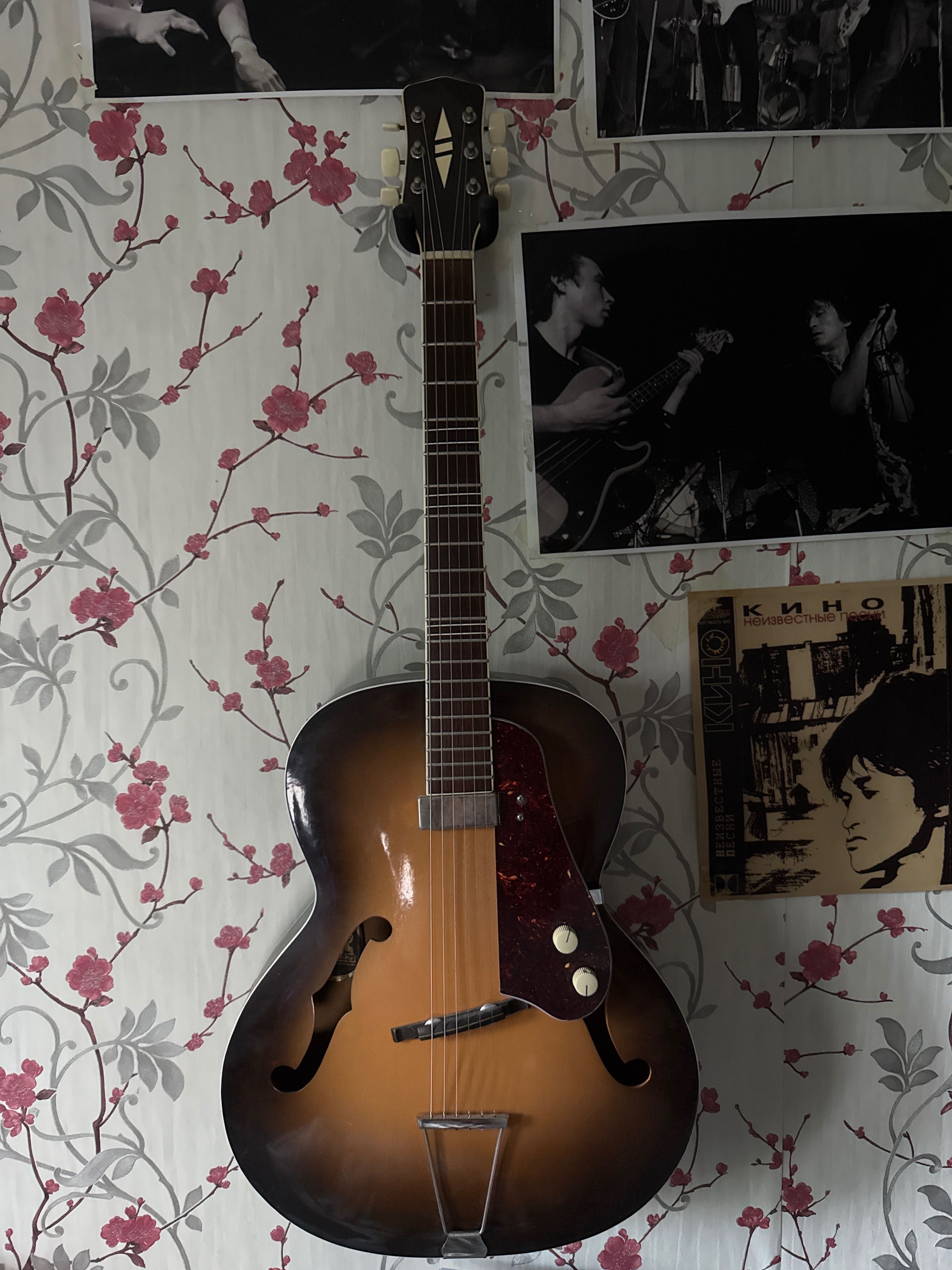 1987 года Гитара archtop Lignatone ЧССР с звукоснимателем из Америки.