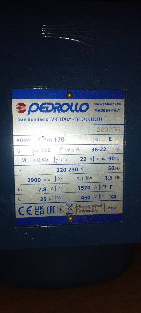 Насос фирма Pedrollo