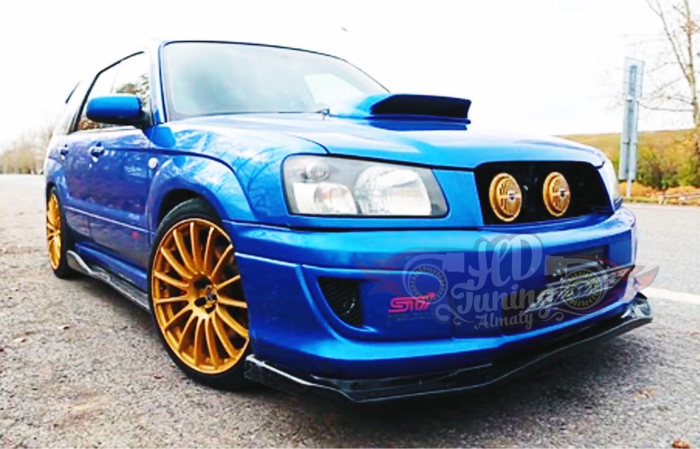 Губа Lip на передний бампер STI Subaru Forester SG Дорестайлинг