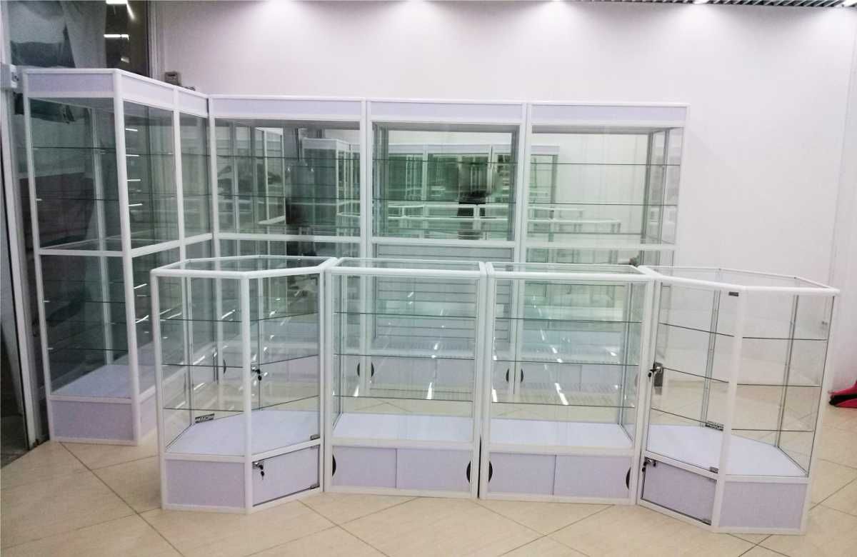 Прилавок витрина стеклянная из профиля, оборудование для магазина shvp