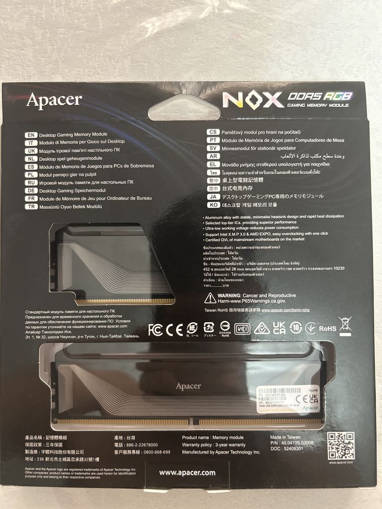 ОЗУ Apacer Nox RGb 32gb