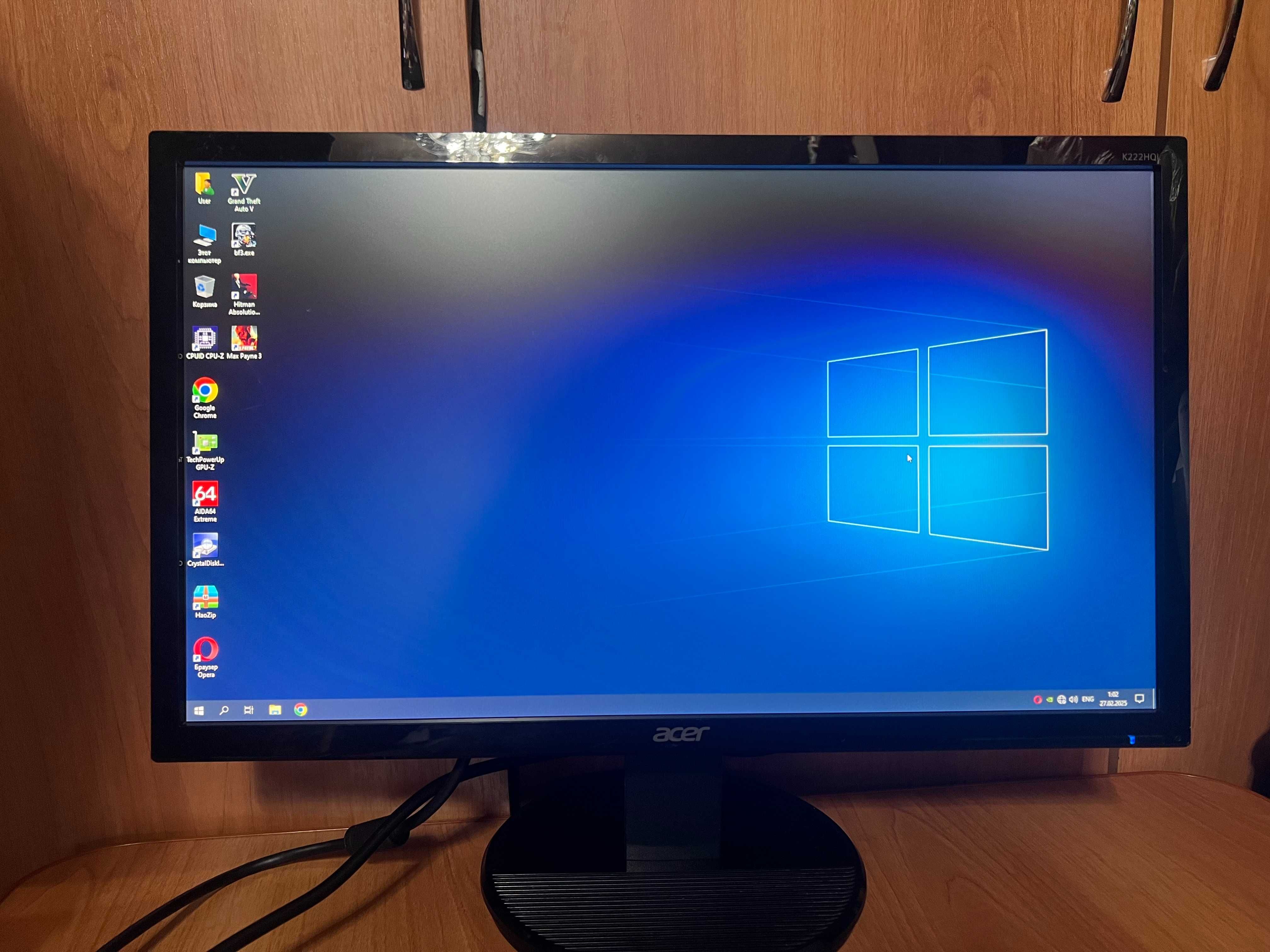 Продам монитор Acer в хорошем состоянии (1920х1080, 60 гц, 22 дюйма).