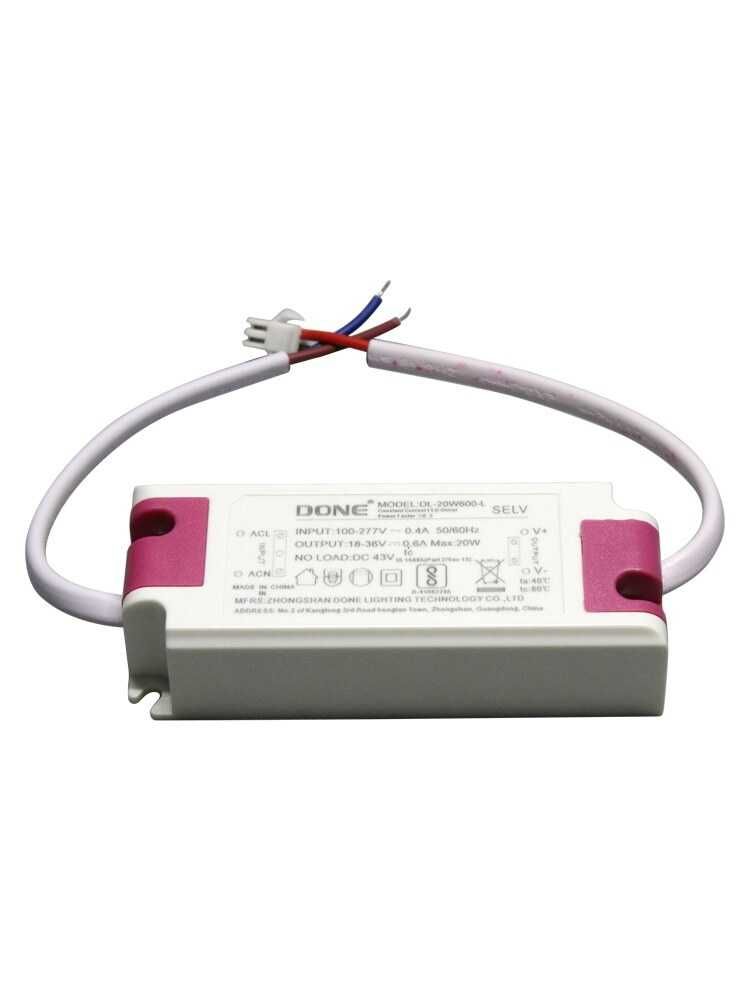 LED драйвер 20ватт DONE DL-20W600-L Flicker Free (не мерцает)