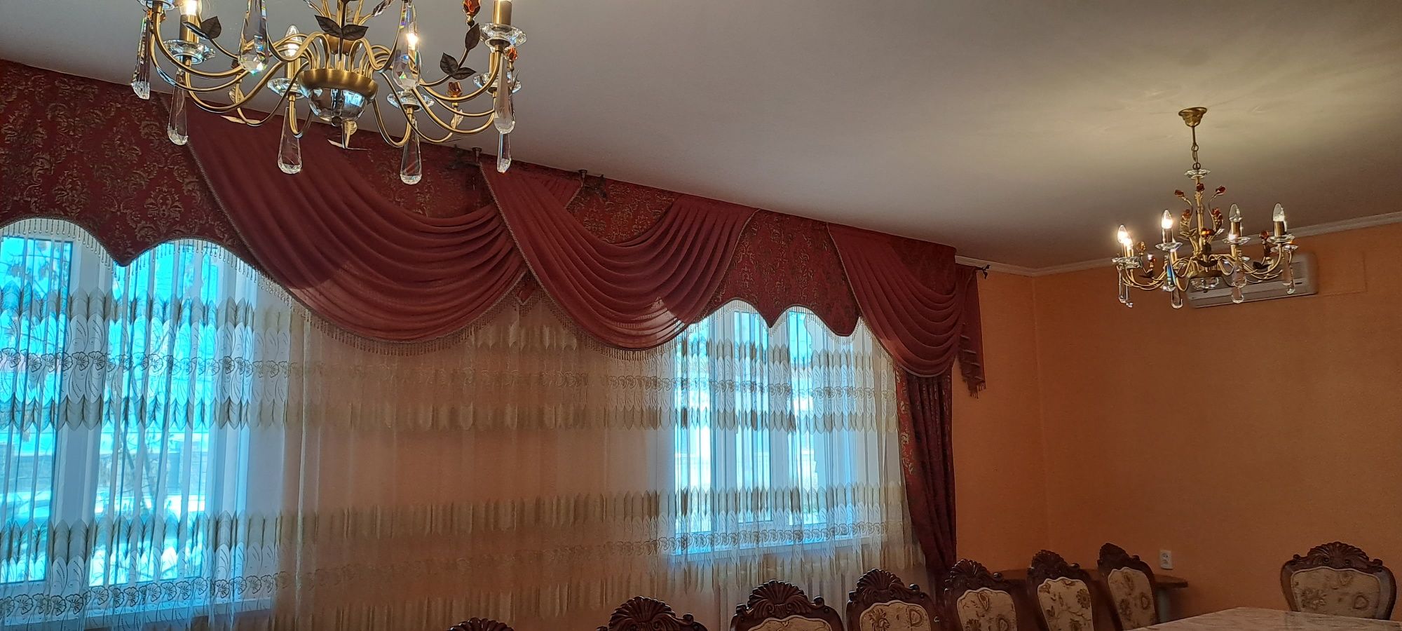 Шторы с ламберкеном +тюль  для гостевой.