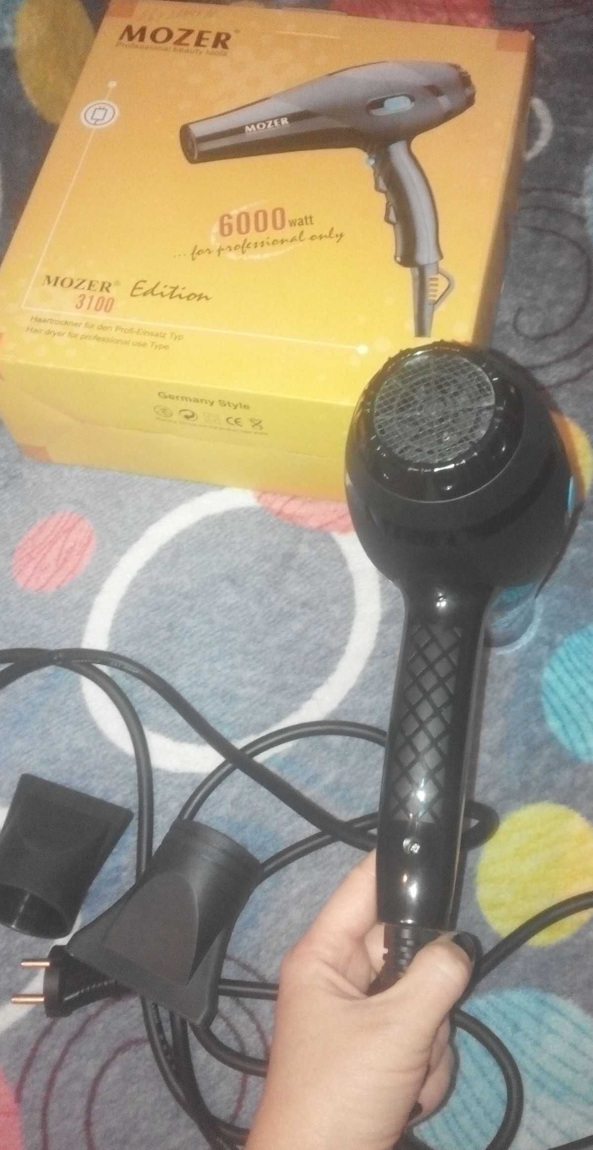 Фен мощный для волос Mozer 3100. ОРИГИНАЛ заводской! НОВЫЙ! ДОСТАВКА.