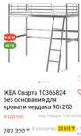 Продам кровать IKEA Свэрта без основания для кровати чердака