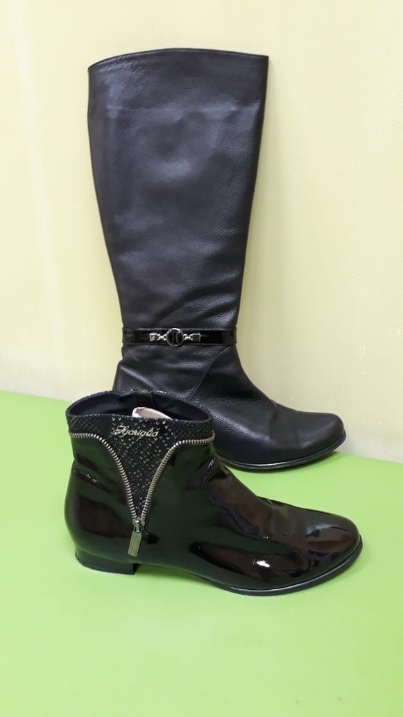 Продам 3пары сапоги женские, Италия,39-40р., кожа бу