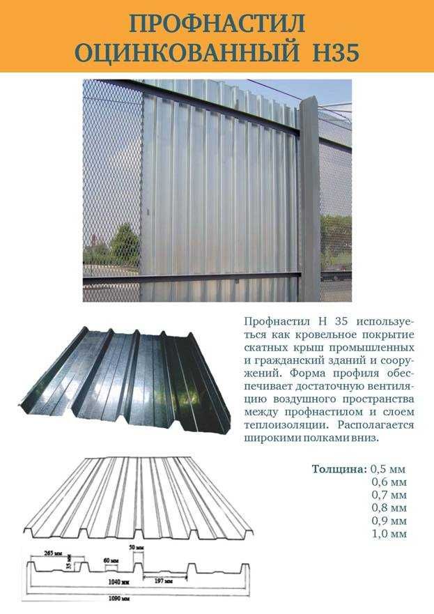 Профнастил  оцинкованный 0,5 - Н8,Н12, Н21, Н27,Н35,Н44,Н60