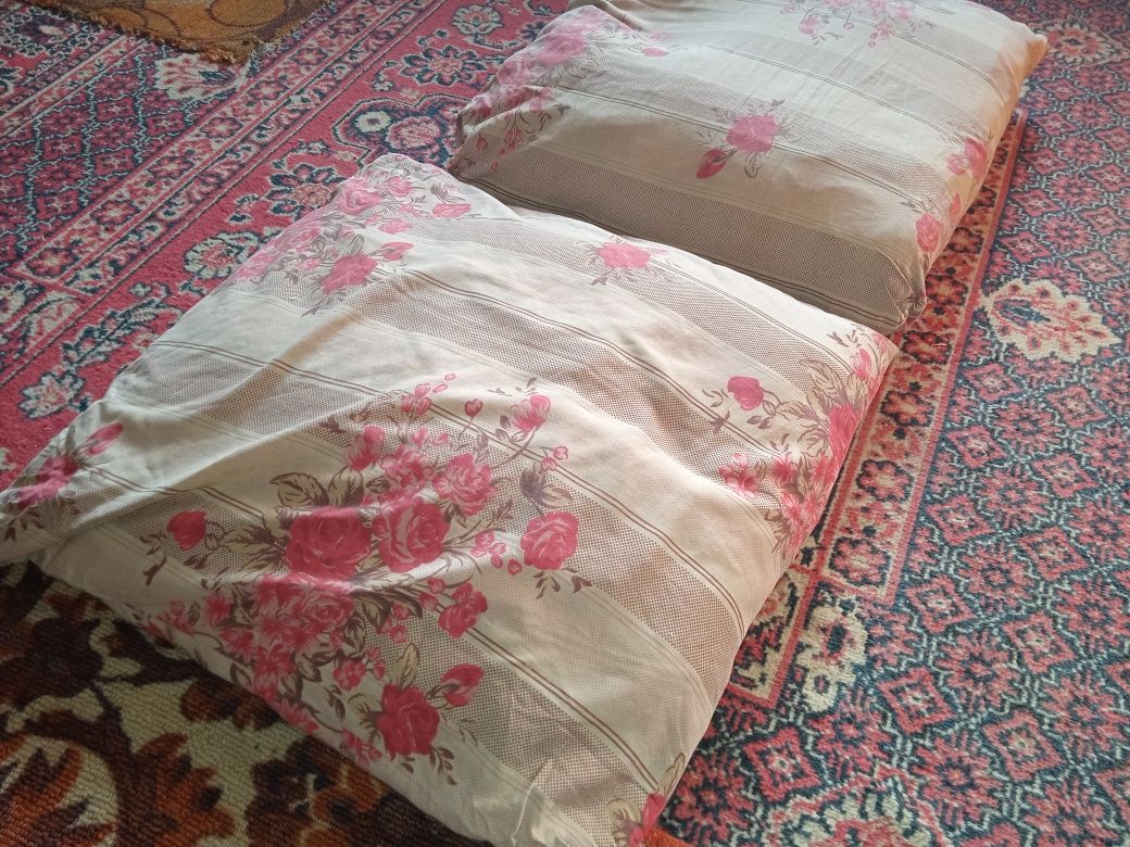 ПРОДАМ старые ПЕРЬЕВЫЕ ПОДУШКИ ! С наволочками. Размер 60*60 см. Б/у.