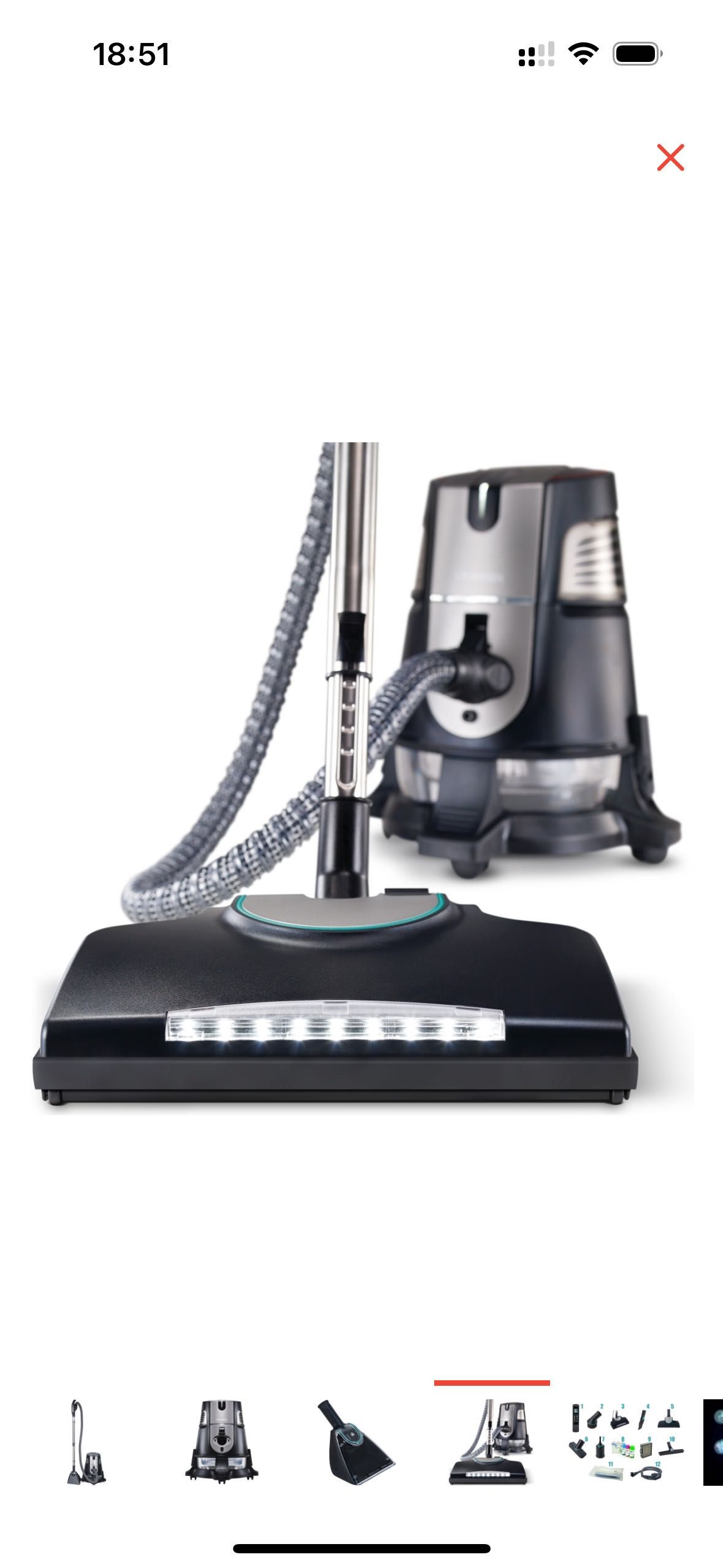 Аква Пылесос очиститель Aura Roboclean Splus серебристый, черный
