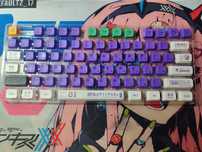 Б/у кейкапы в стиле Evangelion, фиолетовые, полный набор PBT