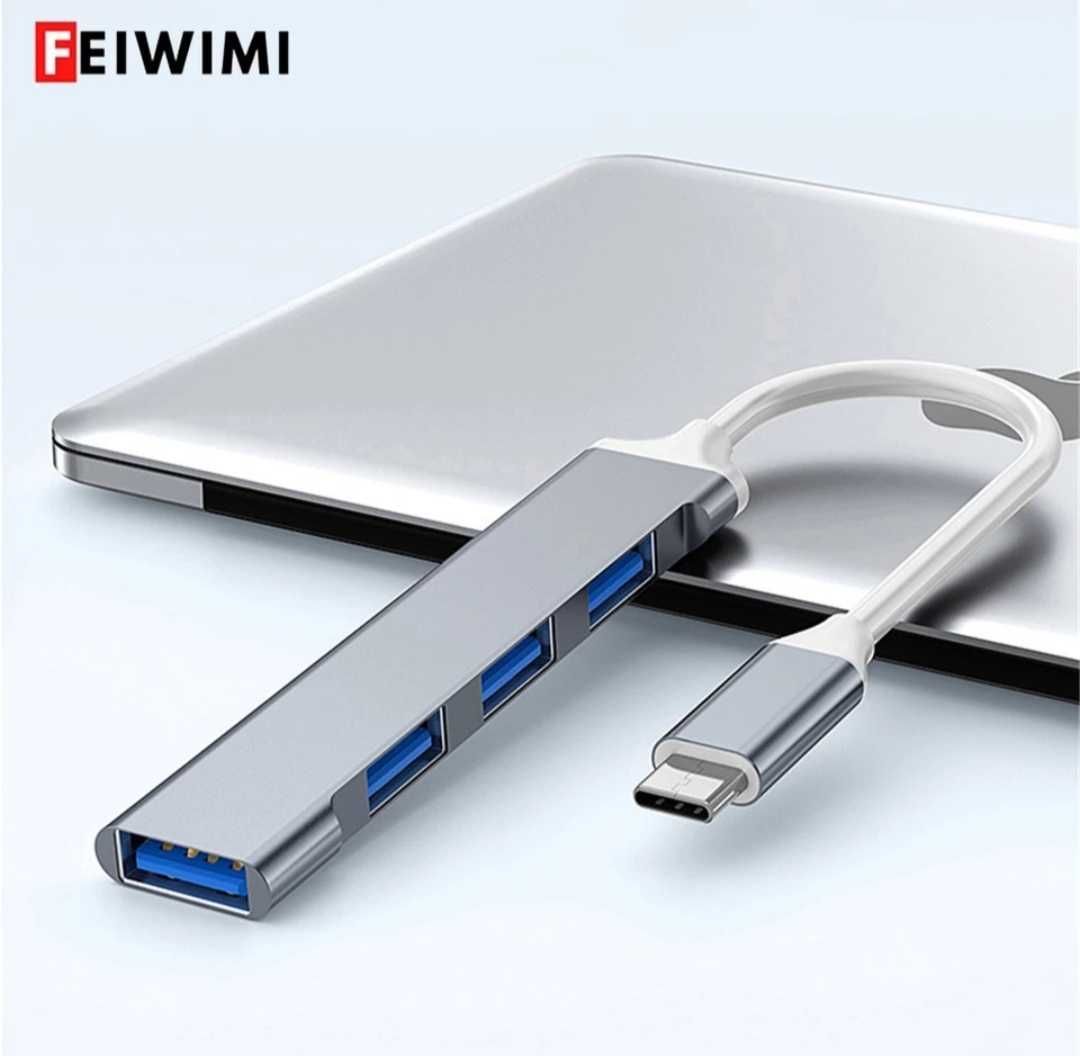 OTG Type C на USB 3.0 HUB на 4 порта. Для MacBook и не только. Алматы