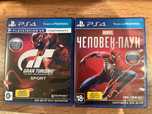 Игры на ps4, spiderman и Grand turismo.