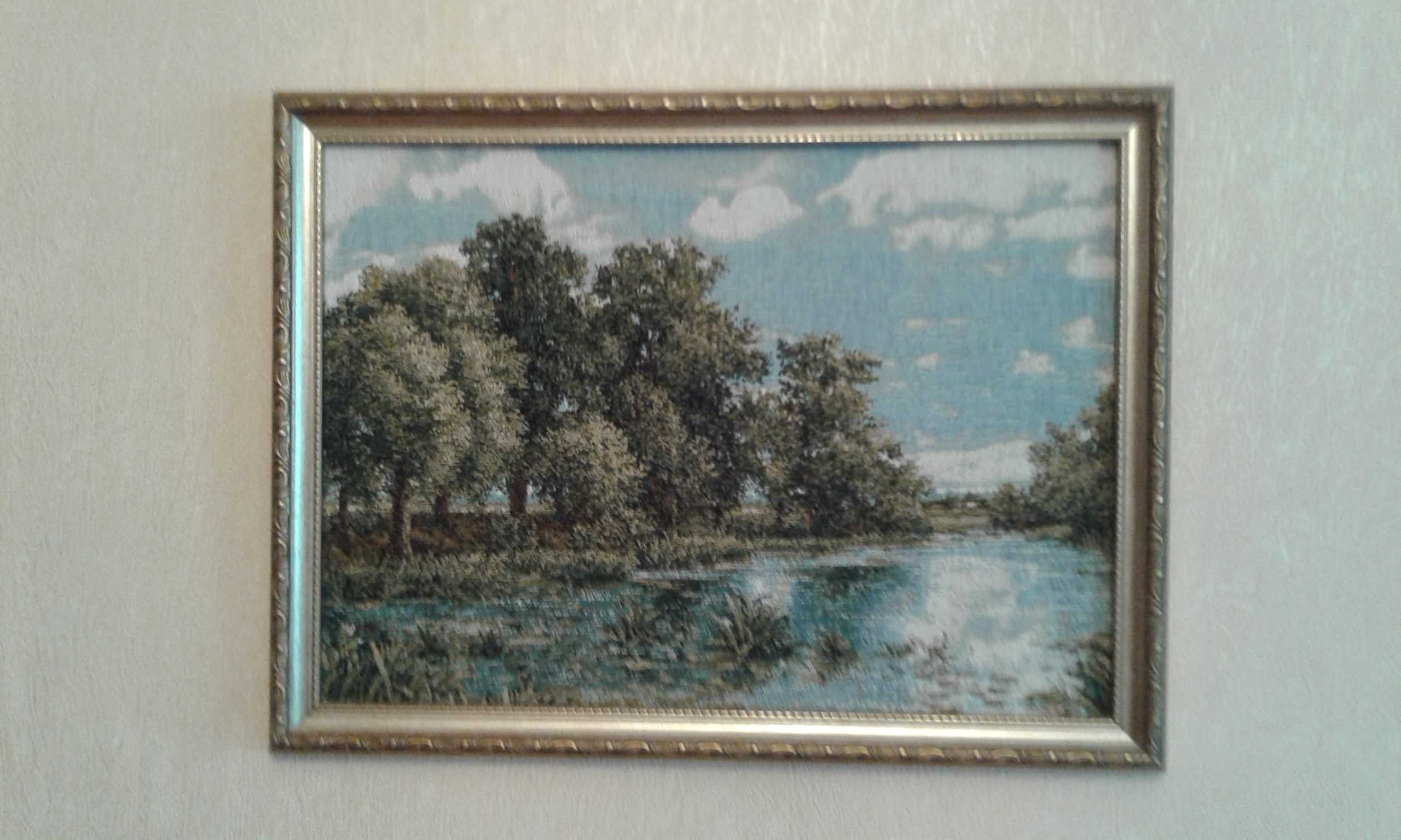 Картины, Летний пейзаж (гобелен,), мустанги.