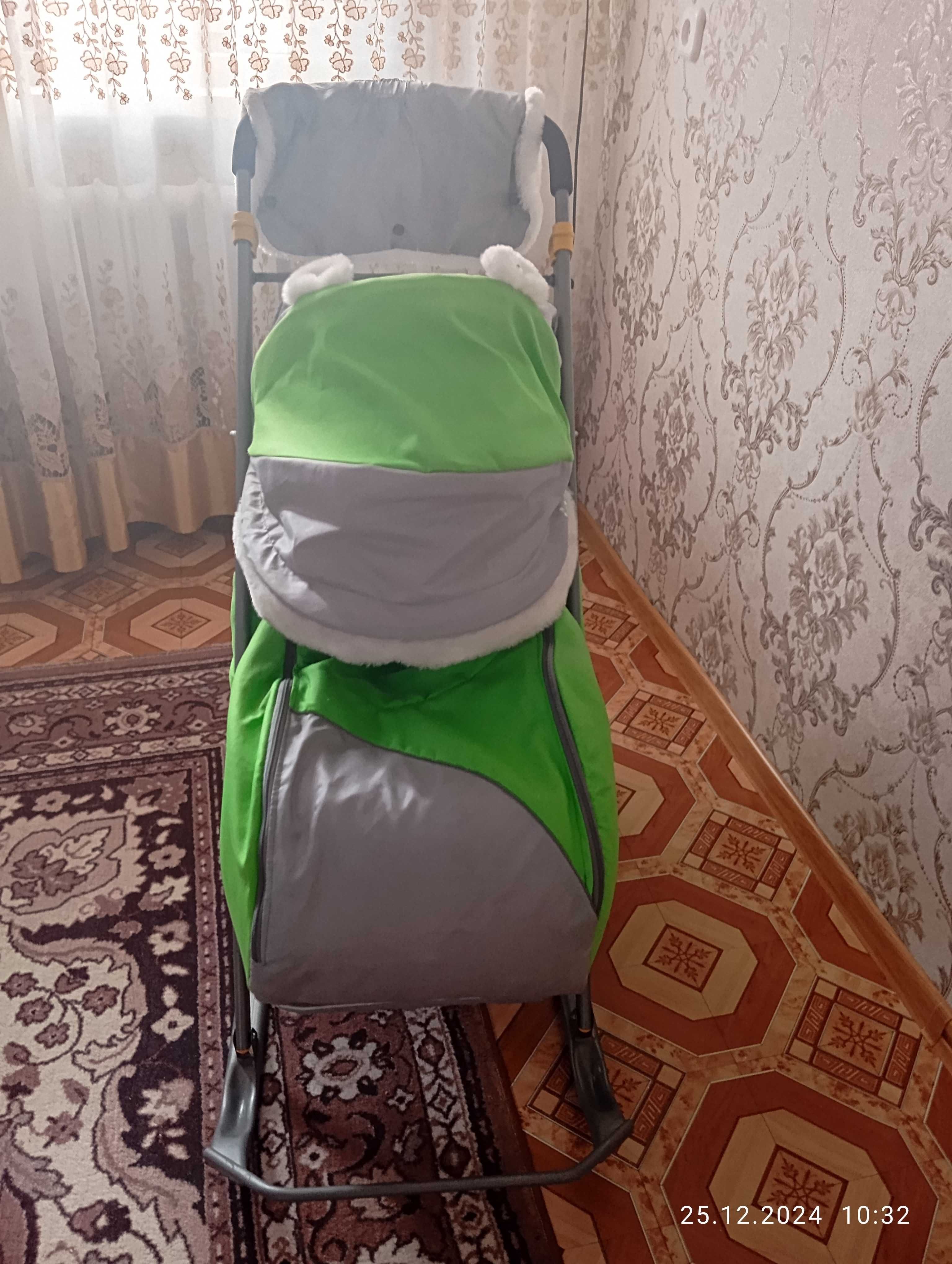 Продам санки коляска. В оличном состоянии. 1 раз катались