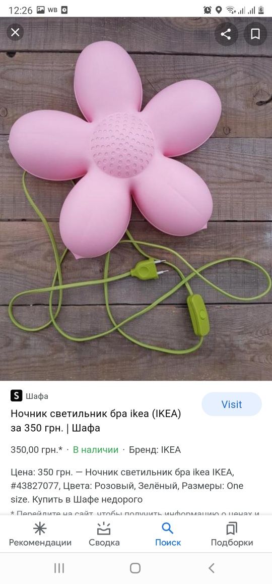 Продам Ночник ikea в комнату маленькой принцессы