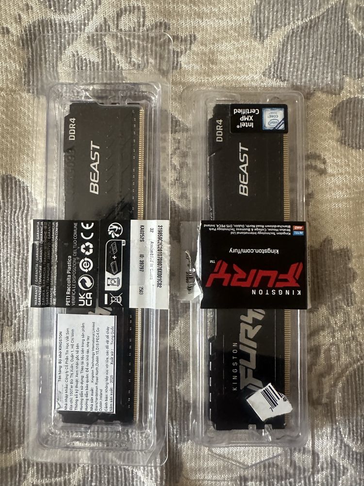 ОЗУ ddr4 Kingston fury 2-16gb BEAST