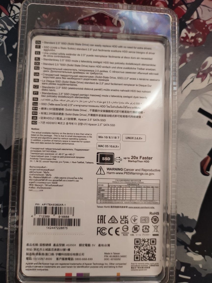 Ssd Apacer Solid State Drive| AS350X