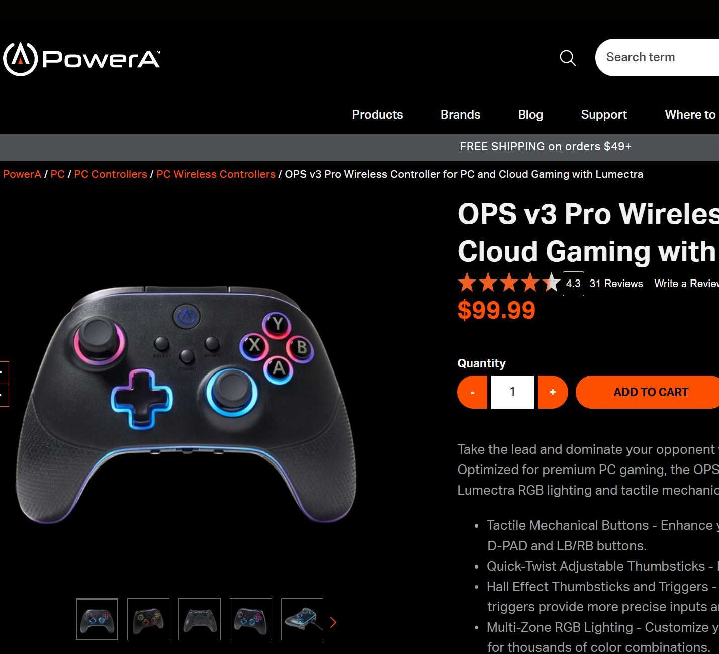 Джойстик XBOX США PowerA OPS V3 Pro – бери игру свои руки и доминируй!