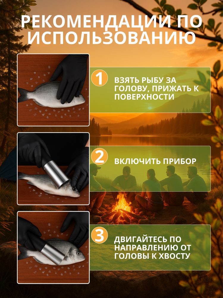 Рыбочистка электрическая  аккумуляторная