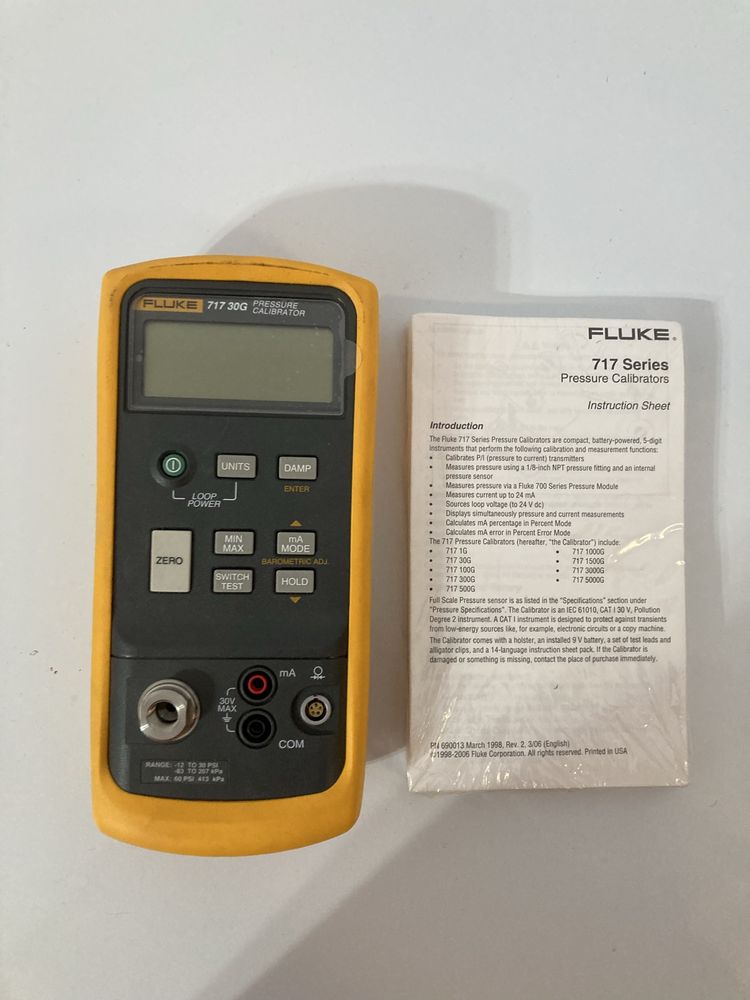 Fluke 717 30G Калибратор давления