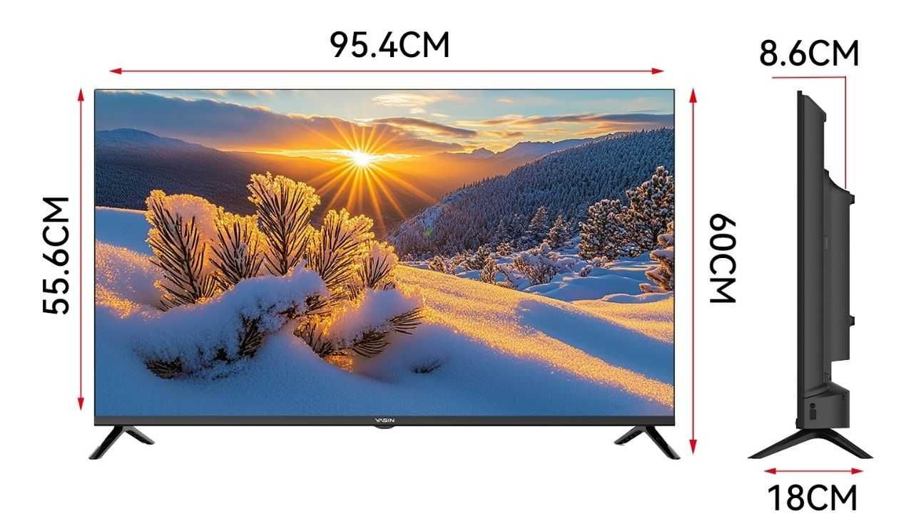 НОВИНКА 2025! Smart Телевизор Yasin 43G11 2k ULTRA HD с гол. поис HDR