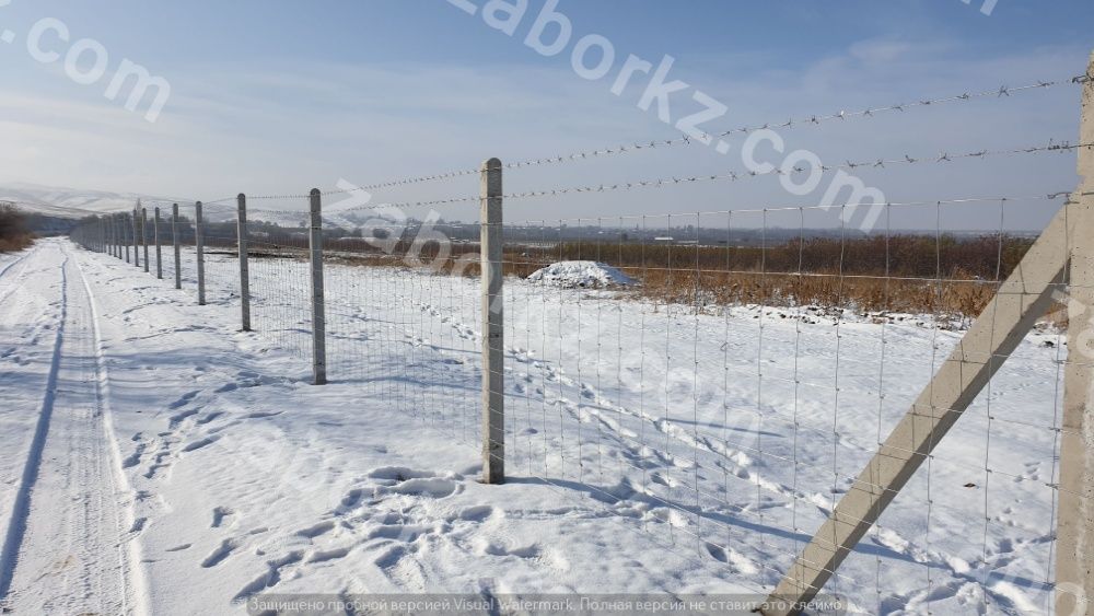 Заборы, ограждения из сетки и колючей проволоки от 2500 тг-1м.п.