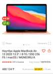 MacBook Air 13" (2020, M1, 8/256 GB) — отличное состояние, гарантия