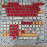 Красные PBT кейкапы с кириллицей