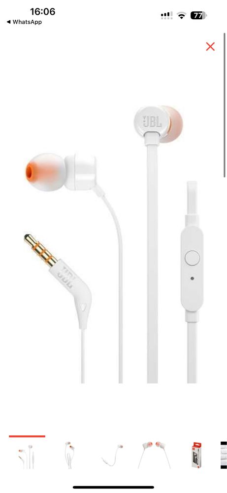 Наушники JBL T110 белый