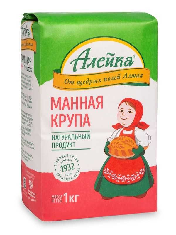 Крупа ""Алейка" гречневая 0.8 кг. и манная 1 кг.