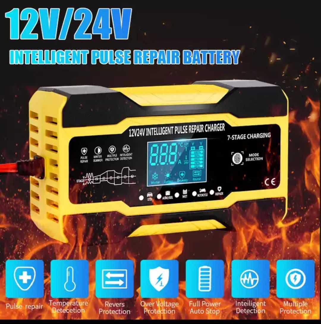 Умное Импульсное Зарядное Устройство 12V 10A, 24V 5A