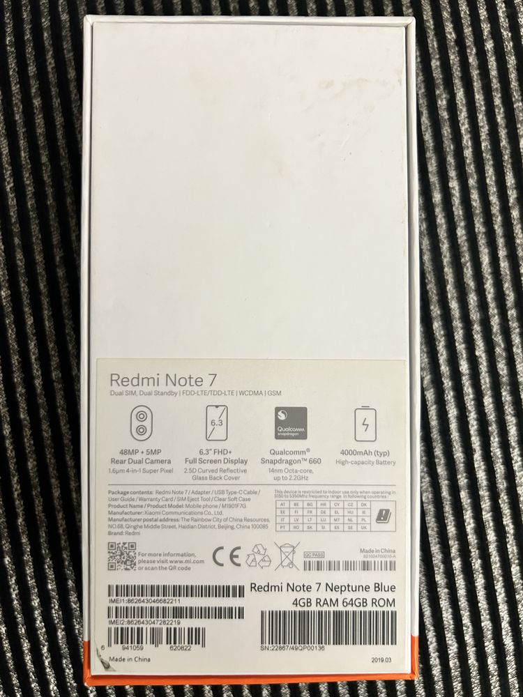 Тедефон Redmi Note 7 синий